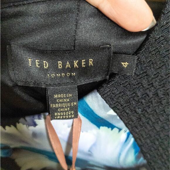 TED BAKER London Abade Panel Sheath Dress Midnight Bloom size 4 new w tag - Picture 4 of 7